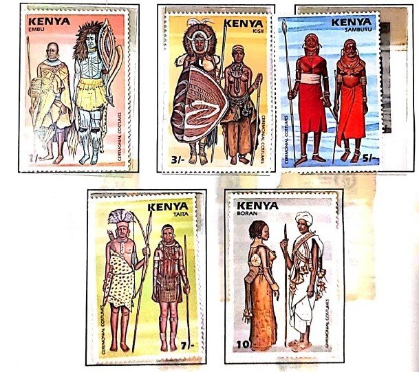 vtadc.A) 1987, KENYA, CEREMONIAL SUITS: EMBU, KISII, SAMBURU, TAITA, BORAN, MULT