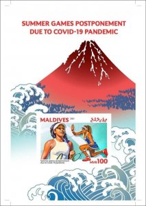 2021 MALDIVES DELUXE PROOF OLYMPIC GAMES TOKYO 2020 PANDEMIC TENNIS RARE MNH-