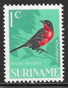 Surinam 323: 1c Red-breasted Meadowlark (Leistes militaris), MH, F-VF