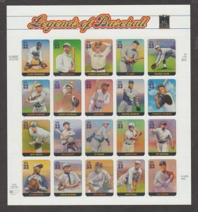 U.S. Scott #3408 Baseball Stamp - Mint NH Sheet
