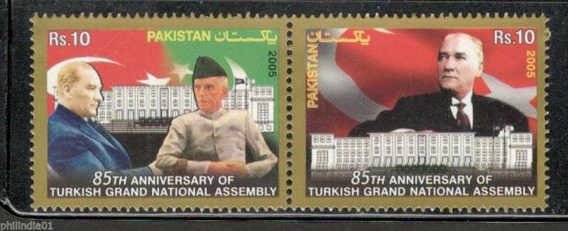 Pakistan 2005 Turkish Assembly Kamal Ataturk Ali Jinnah Flag Sc 1063  MNH # 4218