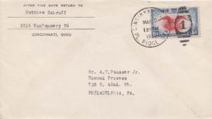 United States Ohio Pl. Ridge Sta. Cincinnati 1939 numeral duplex  6c Bi-color...