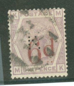 Great Britain #95   (Perfin)