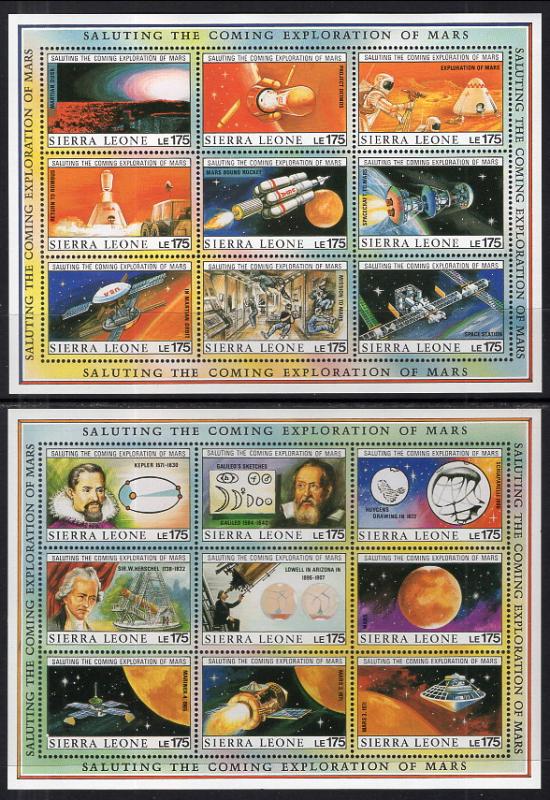 Sierra Leone 1167-1170 Exploration of Mars Souvenir Sheets