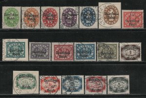 German States Bavaria Scott # O52 - O69, used, cpl set