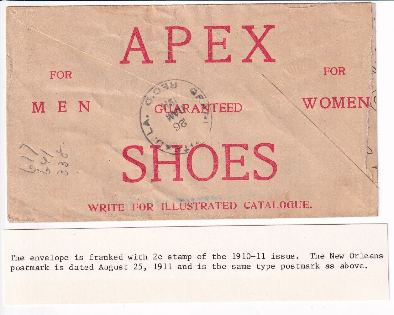 Advertising Boots & Shoes, New Orleans to Grand Coteau, LA 1911 (27147