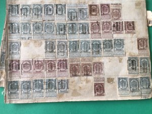 Belgium pre cancel stamps on 2 old album part pages Ref A8459