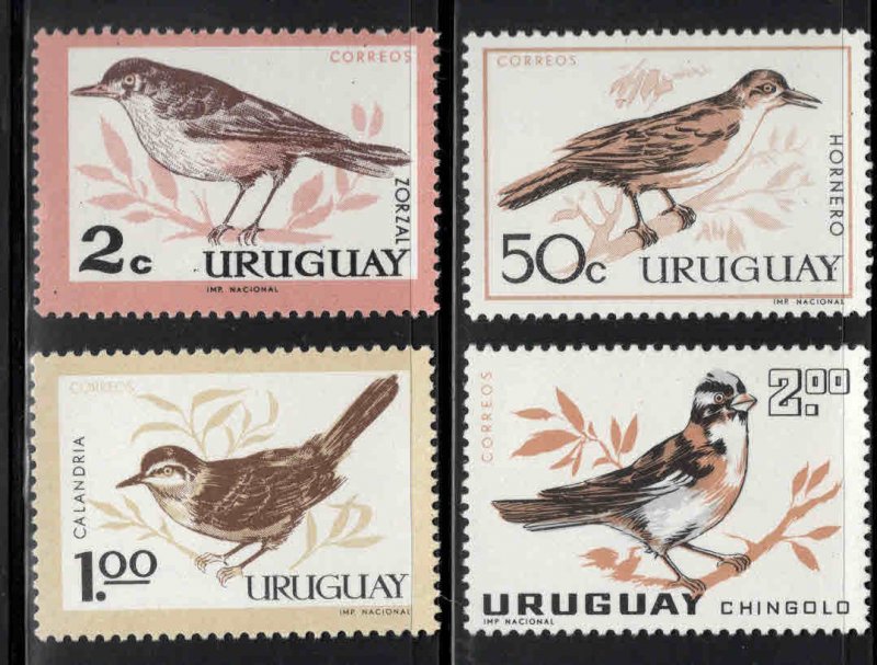 Uruguay Scott 695-698 MNH** 1963 Bird stamp set CV $5.90