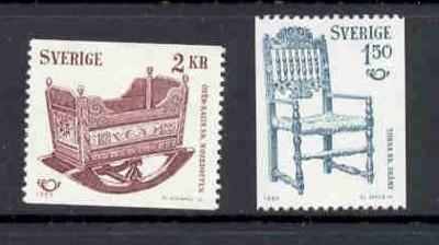 Sweden Sc 1331-32 1980 19th Century Furniture stamp set mint NH