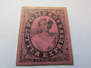 US Local Stamps 1844, Scott # 117L6 Pomeroy's Letter Express 5c On Piece...