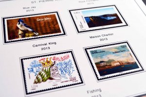 COLOR PRINTED ST. PIERRE AND MIQUELON 2011-2020 STAMP ALBUM PAGES (38 ill pages)