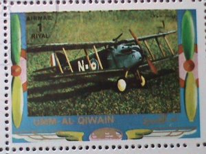 UMM AL QIWAIN STAMP -WORLD FAMOUS AIR PLANES- COMPLETE LARGE CTO SHEET VF