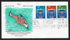 United Nations NY 254-55, G45 Law of the Sea WFUNA Cachet FDC