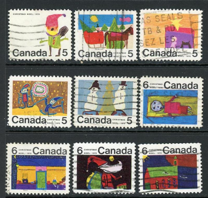 Canada 519//528 Used (1970 Short Xmas Set)