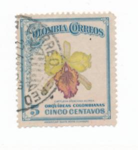 Colombia 1947 Scott 550 used -  5c, Colombian Orchid