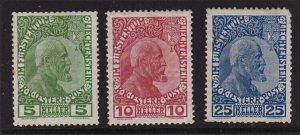 Liechtenstein 1912 Prince Johann II Sc 1-3 MH