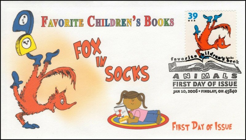 AO-3989-2, 2006, Favorite Children’s Book Animals, FDC, Pictorial, SC 3989, Fox