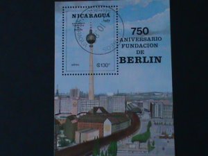 ​NICARAGUA-1987-750TH ANNIV: -FUNDATION OF BERLIN-CTO S/S -VF FANCY CANCEL