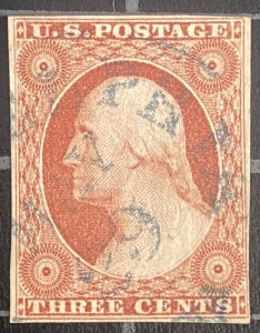 US Stamps-SC# 11 A - Used - Blue Cancel - SCV = $16.00