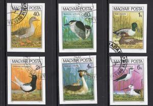 Hungary  #2659-2664  1980 cancelled imperforated nature protection birds heron