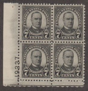 U.S. Scott #639 McKinley Stamp - Mint NH Plate Block