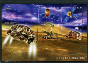 ST.KITTS SPACE/MARS EXPLORATION SHEET OF 4 STAMPS MNH 