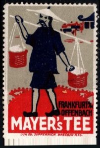 Vintage Germany Poster Stamp Mayer's Oriental Tea Frankfurt and Offenbach