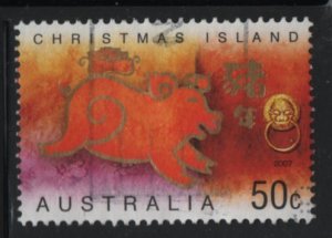 Christmas Island 2007 used Sc 460 50c Boar facing right Year of the Boar