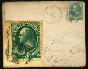 1870s ERIE RPO / NEGATIVE  W  Cancel On Cover