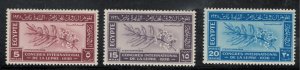 Egypt 1938 International Leprosy Conference Scott # 231 - 233  MNH