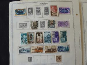 Italy 1951-1958 Stamp Collection on Album Pages
