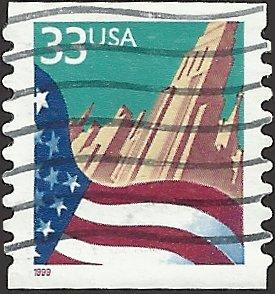 # 3281c USED FLAG AND CITY SMALL DATE