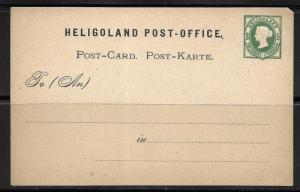 Heligoland Postal Stationery Postcard H&G 1 Unused