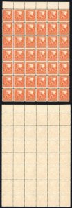 New Zealand SG580c 2d Orange Multiple Wmk Line Perf 14 Block of 42 Cat 1260++