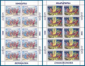 Georgia 1998 Europa CEPT National holidays set of 2 sheetlets MNH