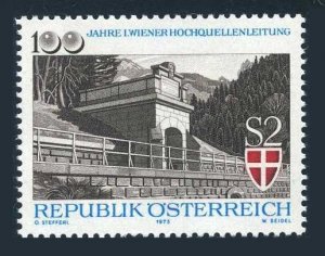 Austria 957 2 stamps, MNH.  Vienna's mountain spring water supply system, 1973.