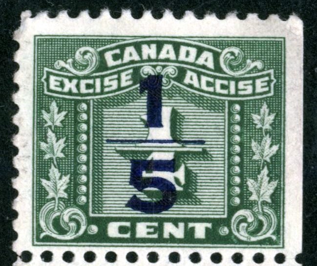 Canada - #FX104 - UNUSED STRIP OF 3, EXCISE TAX, NO GUM - 1934- Item C376AFF7