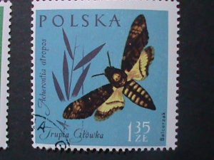 POLAND-BUTTERFLIES AND INSETS CTO STAMP-VERY FINE WE SHIP TO WORLD WIDE.