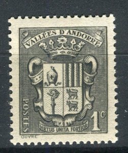 ANDORA; 1936-38 early Arms issue MINT MNH unmounted 1c. value