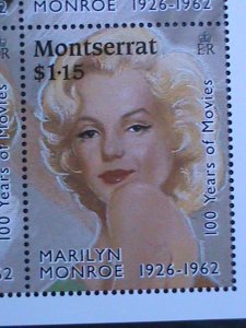 MORNTSERRAT-1995-CENTENARY OF MOVIES- SEXY MARILYN MONROE MNH SHEET-VERY FINE