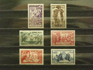 6640   French Guiana   MH # 162, 163, 164, 165, 166, 167          CV$ 11.00