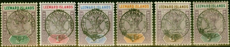 Leeward Islands 1897 Jubilee Set of 6 to 7d SG9-14 Fine Lightly Mtd Mint 