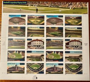 US #3519a Legendry Playing Fields full pane of 20 34c 2001 Mint NH