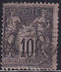 France 1898 Sc 106 Peace and Commerce 10c Black Type I Stamp Used