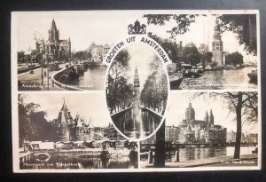 1940s Netherlands Picture Postcard Censored Cover To Hungary Amsterdam Greetings