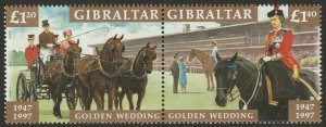 1997 Gibraltar 801-802Paar 50 years of the wedding of Elizabeth II and Prince Ph