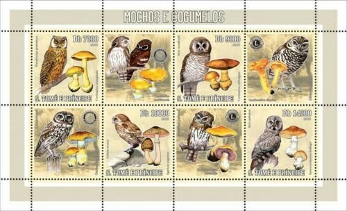 S. TOME & PRINCIPE 2006 - Owls & Mushrooms (& Rotary/Lions) 4v 