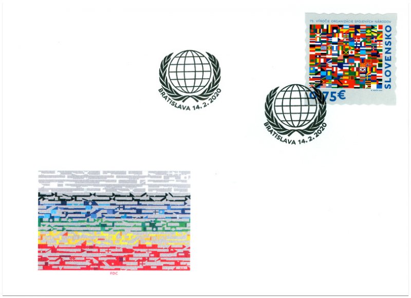 SLOVAKIA/2020 - (FDC) The 75th Ann. of the Fou. of the United Nations(Flag), MNH