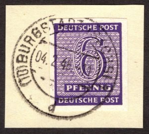 1945, Germany, West Saxony 6pf, Used, Sc 14N4a