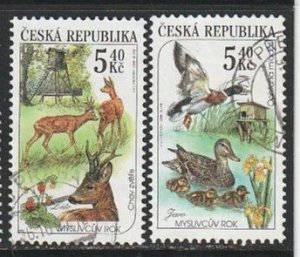 2000 Czech Rep - Sc 3131a-3132b - used VF - 2 single - Hunting